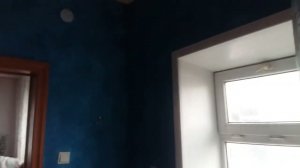 жидкие обои. синяя комната