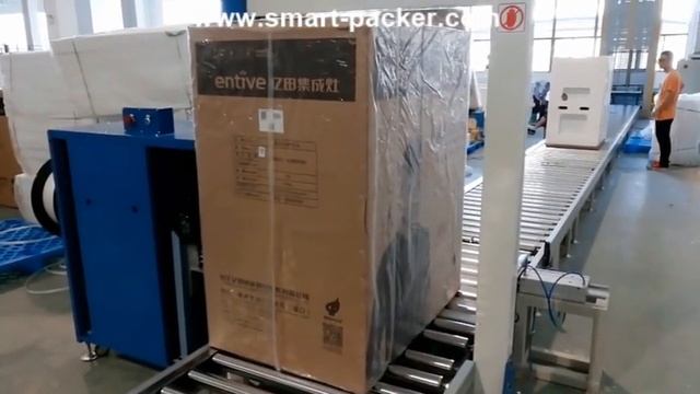 Big Corton Box Стиральная машина Картонная обвязка Уплотнительная машина Упаковочное видео