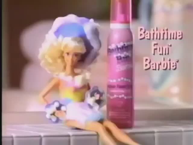1991  Реклама куклы для игр в Ванной Барби Маттел Bath Time Fun Barbie