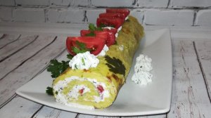 РУЛЕТ ИЗ КАБАЧКОВ С ТВОРОЖНОЙ НАЧИНКОЙ//СОЛЕНАЯ ЗАКУСКА/ZUCCHINI ROLL WITH COTTAGE CHEESE FILLING