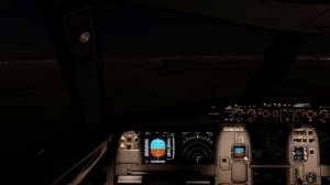 Microsoft Flight Simulator-Night Landing at Al-Maktoum International Airport