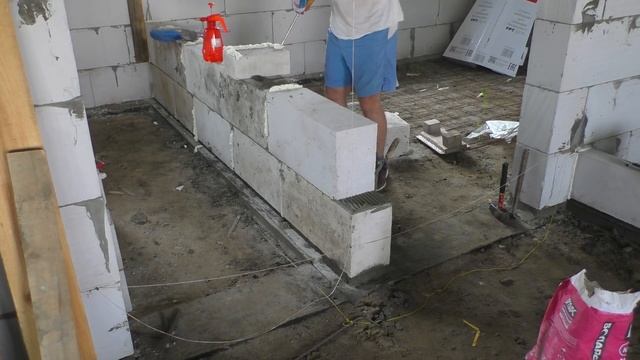 72. Кладка перегородок из газоблока, 2-3 ряд смотреть онлайн