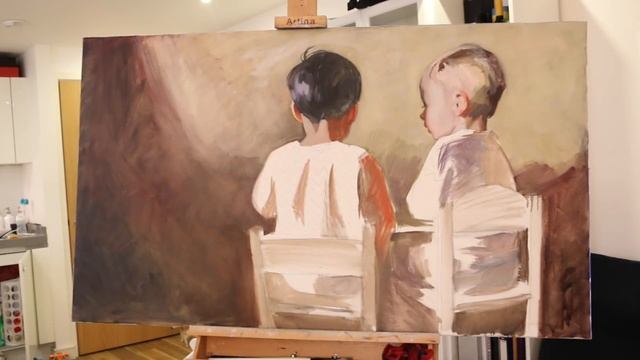 Новый портрет "БРАТЬЯ" ПОДМАЛЕВОК МАСЛОМ смотреть онлайн