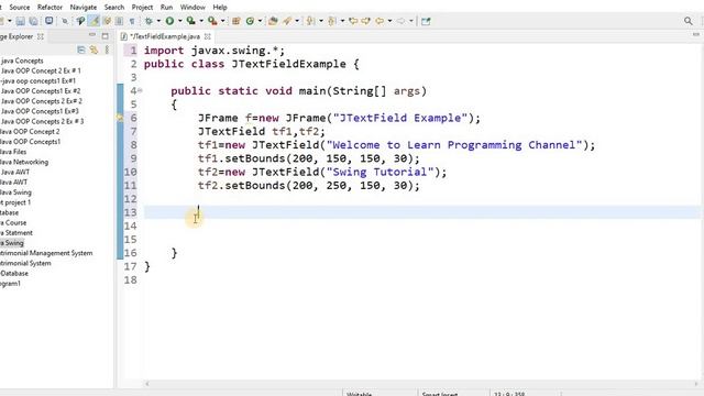 JTextField Example in Java Swing | Lecture # 73 | Learn Programming смотреть онлайн