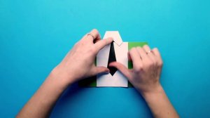 Открытка из цветной бумаги к 23 февраля солдату. Поделка для папы своими руками paper craft postcar