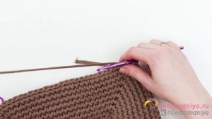 Вязаная корзинка с перегородкой крючком из шнура. Вяжем корзинку крючком.