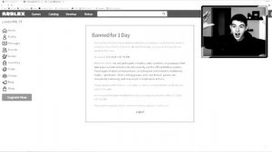 MY ROBLOX ACCOUNT….. GOT BANNED FOR 1 DAY