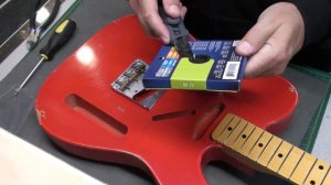 Installing a Telecaster Bridge on an Electric Guitar-Step by Step: Red Fender Telecaster Parts Buil
