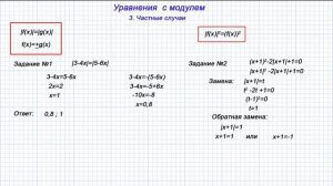 МОДУЛЬ. Упрощаем решения уравнений с модулем. Замена и равносильность.