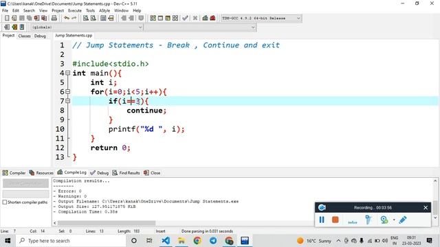Break, Continue and Exit - Jump Statements in C Language | C Language Complete Course #9 | SubsPRO