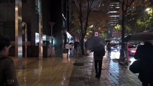 Christmas Lights Rainy Walk on Starfield Library and Teheran Street in Gangnam Seoul