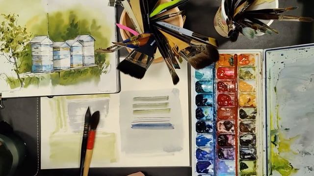 Кисти для акварельной живописи. Мой набор необходимых кистей. смотреть онлайн