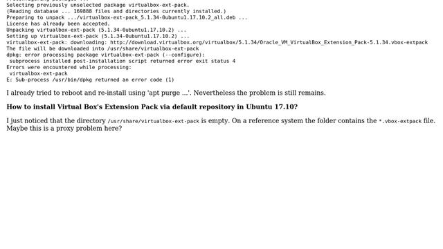 Ubuntu: How to install Virtual Box's Extension Pack via default repository in Ubuntu 17.10? смотреть онлайн