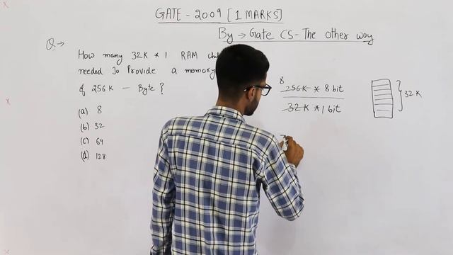 Gate 2009 pyq CAO | How many 32K x 1 RAM chips are needed to provide a memory capacity of 256K-byte смотреть онлайн