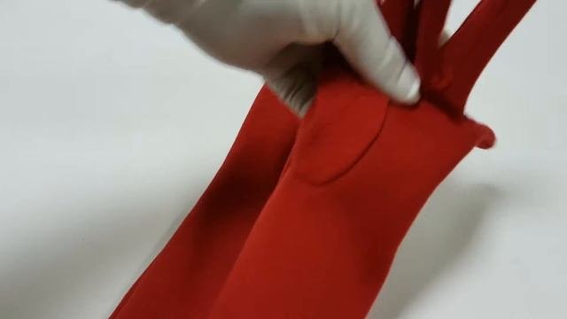 Перчатки женские, длинные, трикотажные, без подкладки, красные
