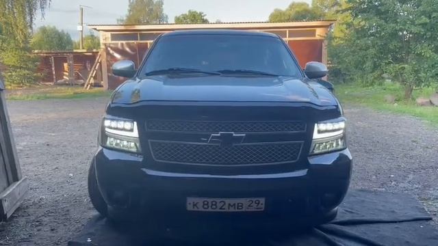 Фары Alpharex Chevrolet Tahoe 07-13 светодиодные серия NOVA Black как светят и смотрятся на машине