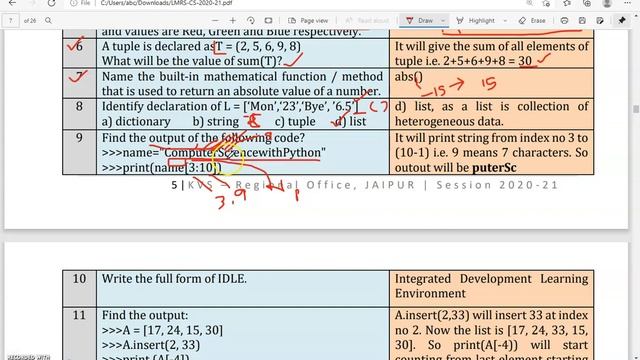 CBSE CLASS -12 PYTHON REVISION TOUR| IMPORTANT QUESTIONS |                     NEW SYLLABUS 2021-22
