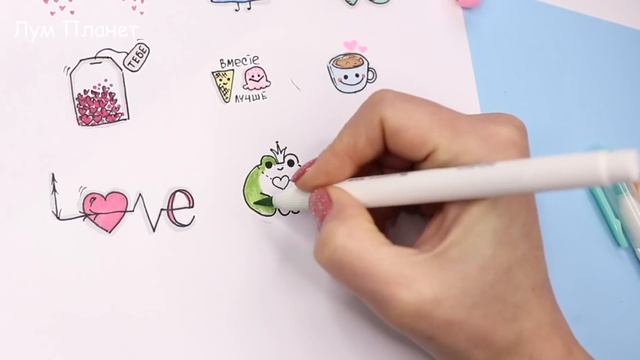 13 DIY Милые НАКЛЕЙКИ своими руками! Рисуем САМИ! Как сделать наклейки