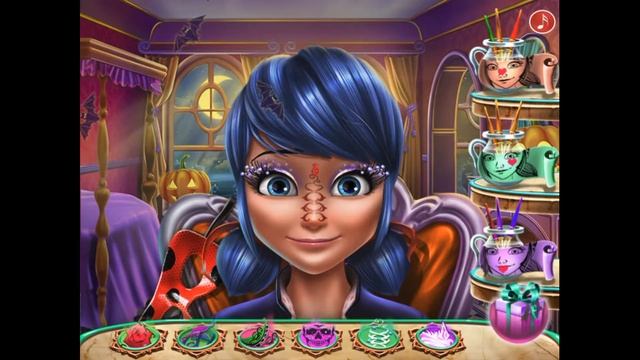 Макияж на хэллоуин Леди Баг. Мультик - игра для детей. смотреть онлайн