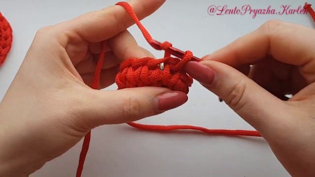 Колокольчик крючком из шнура и пряжи. Новогодний декор своими руками.