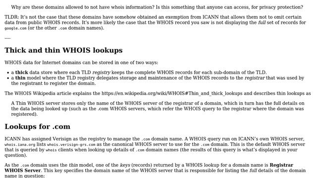 DevOps & SysAdmins: Why do some domain names have extremely truncated whois information? смотреть онлайн