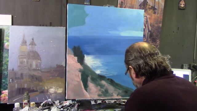 Видеоурок художника Игоря Сахарова   Морская даль /Sea distance  /