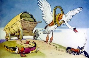 Ларец сказок:
Басня И. Крылова «Лебедь, рак и щука»