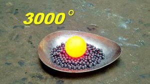 GLOWING 3000 DEEGRE TUNGSTEN BALL VS ANOTHER METAL