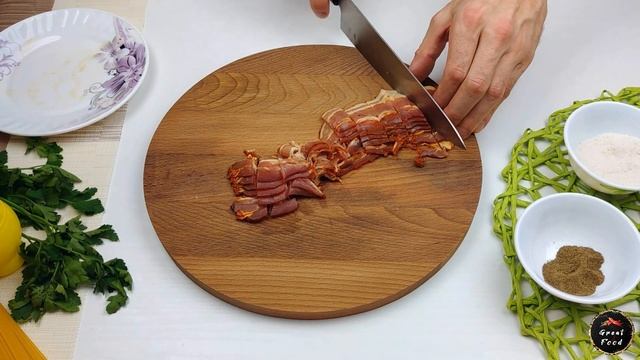 Спагетти с беконом и овощами. Простой и очень вкусный рецепт!