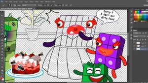 Nb 40 Broken heart, Don't Eat Dirty Food | Numberblocks fanmade coloring story