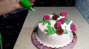Украшаем  торт к Новому году .Своими руками .