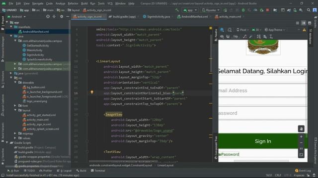 Tutorial Android Layout | Sign In *4 | UI Design to android Studio | Java #9 смотреть онлайн