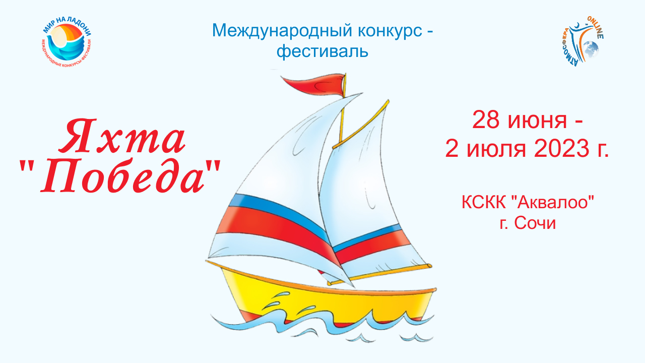 Отчетный ролик. Международный конкурс-фестиваль Яхта "Победа". г. Сочи КСКК Аквалоо. (28.06-02.07.20