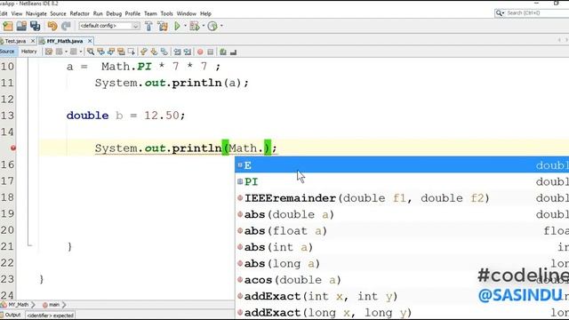 How do you write Math  in Java Math Class method in Java with Example #javasinhala