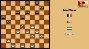 Jan Bom (NED) - Abel Verse (FRA) .World Championship in International Draughts. 1956.