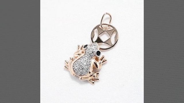 036377 - Подвеска "Денежная лягушка с монеткой" из золота с фианитами смотреть онлайн