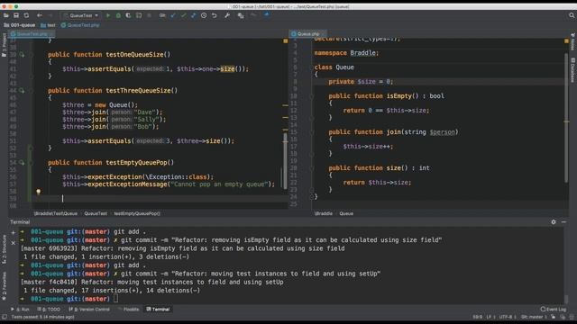001: Introduction to Test Driven Development (TDD) creating a Queue - Abstract Data Type class (PHP