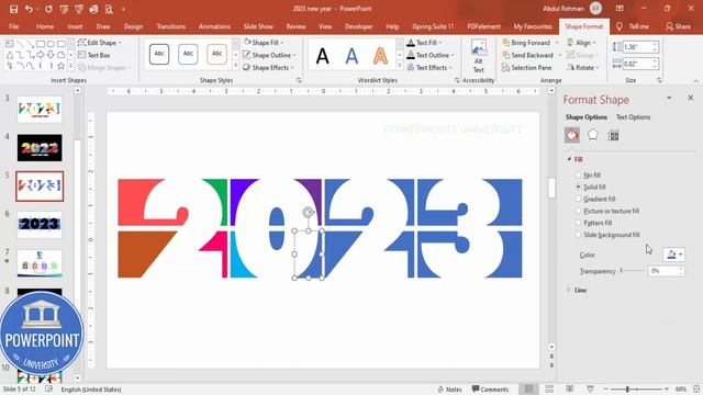 Happy New Year 2023 PowerPoint Template. Tutorial No. 942