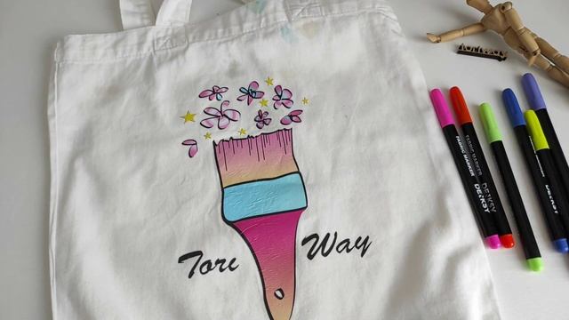 ОБЗОР на ТЕКСТИЛЬНЫЕ МАРКЕРЫ от DENKSY "TRENDY" / Роспись шоппера смотреть онлайн