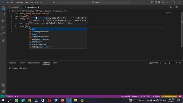 2 Mints simplest of calculator code in python
