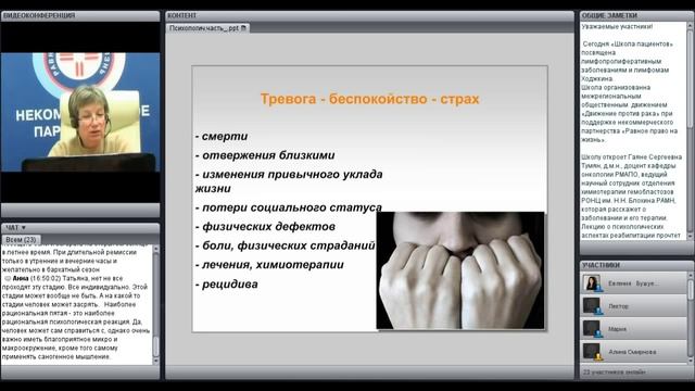 Онлайн-Школа пациентов 13 декабря 2012 г. на тему Лимфопролиферативные заболевания и лимфомы Ходжки