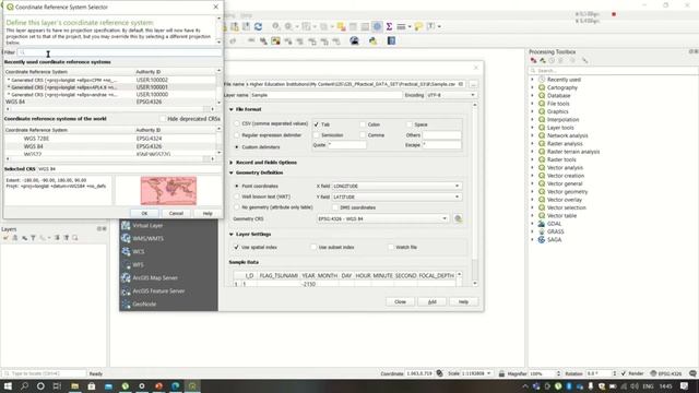 Importing CSV files in QGIS Project смотреть онлайн