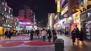 [4K UHD] прогулка по пылающей улице Хондэ огненным пятничным вечером.