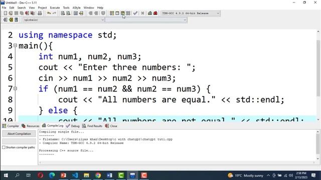 ChatGpt With C++ :  Unbelievable Trick to Instantly Know if 3 Numbers Are Equal | ChatGpt