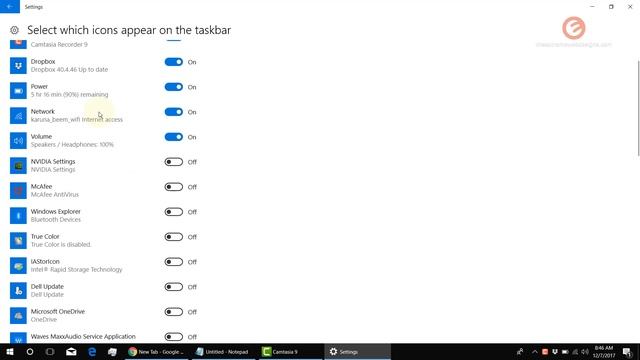 Show or Hide Icons In Taskbar or System Tray in Windows 10 смотреть ...