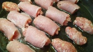Мясные рулетики с начинкой.