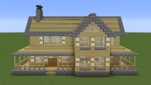 Майнкрафт - Как построить загородный дом из березы. Minecraft