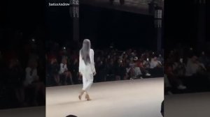 Naomi Campbell DOUBLE TURNS at Mai Atafo Winter 2019 Runway