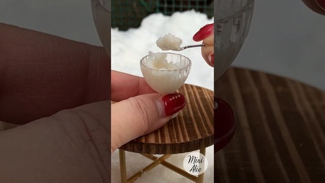 Miniature Food, Eating Tiny Snow Ice Cream #minifood #tinykitchen #tinyfood