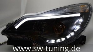 SW-DRLTube Scheinwerfer Corsa D Facelift black LED TFL SW-Tuning